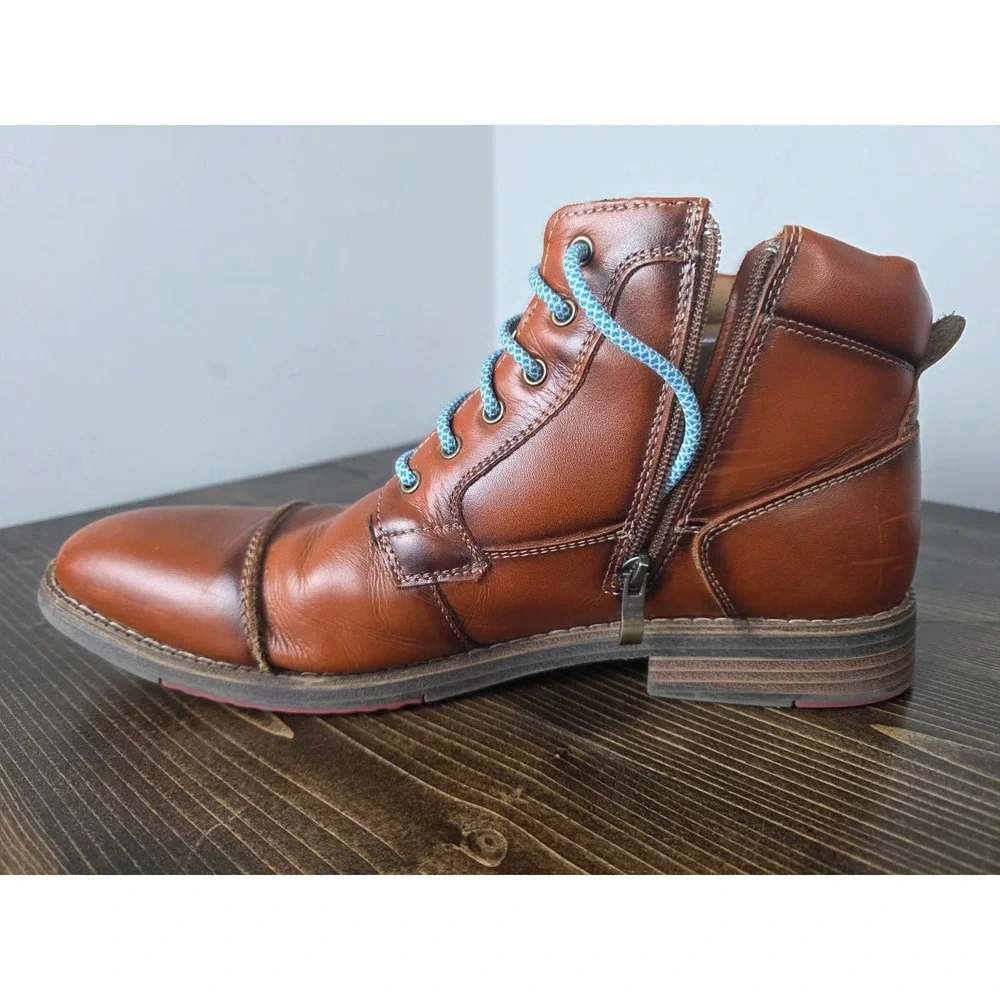 Arkbird Men's Boots Size 12 Brown Leather‎ Oxford Lace Up Casual Mid Top Shoes
